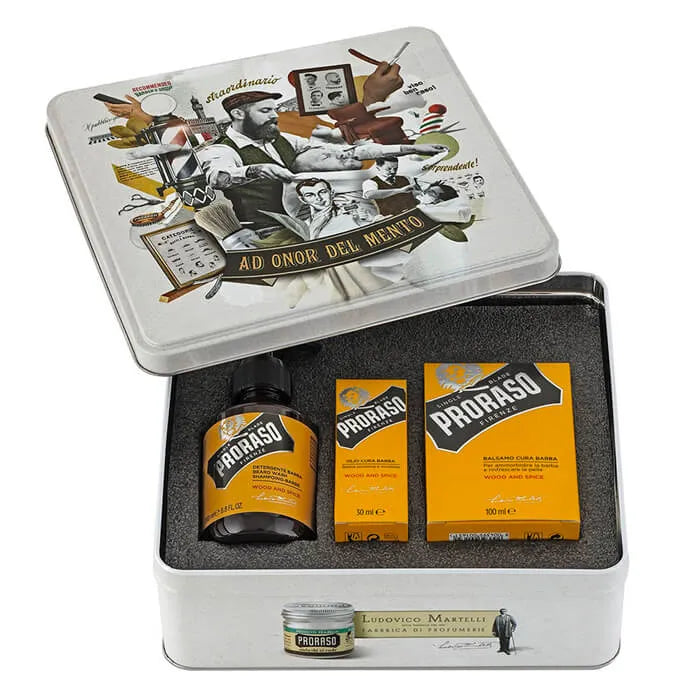 Proraso set beard kit Wood and Spice in metal box collection