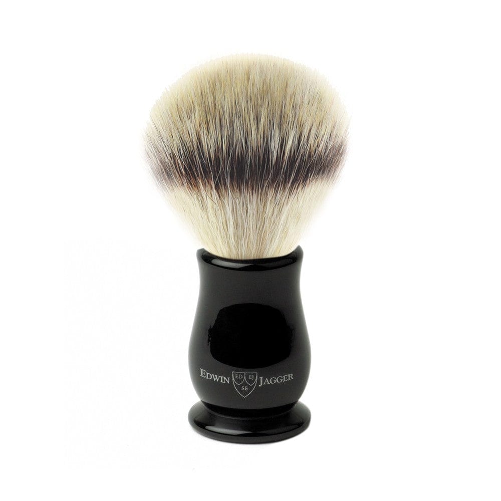 Edwin Jagger Chatsworth Synthetic Silver Tip Brush (Ebony) - Shaving Time