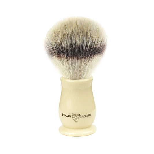 Edwin Jagger Chatsworth Synthetic Silver Tip Brush (Ivory) - Shaving Time