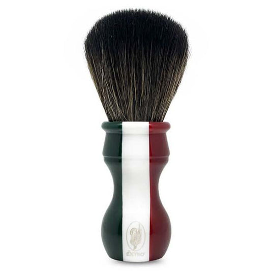 Extro Cosmesi Italian Tricolour Medium Hard Synthetic Shaving Brush - Shaving Time