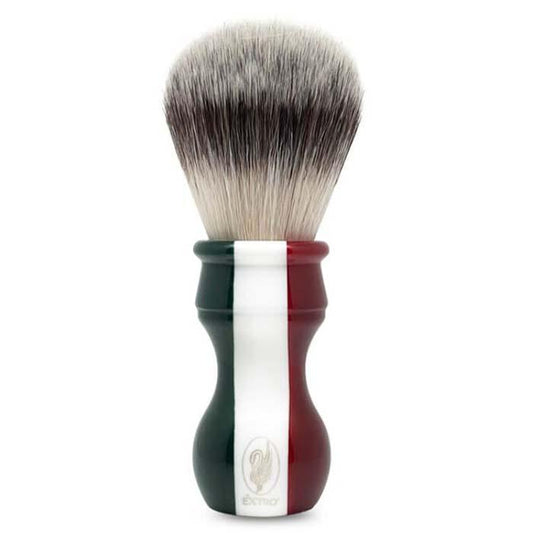 Extro Cosmesi Italian Tricolour Medium Soft Synthetic Shaving Brush - Shaving Time