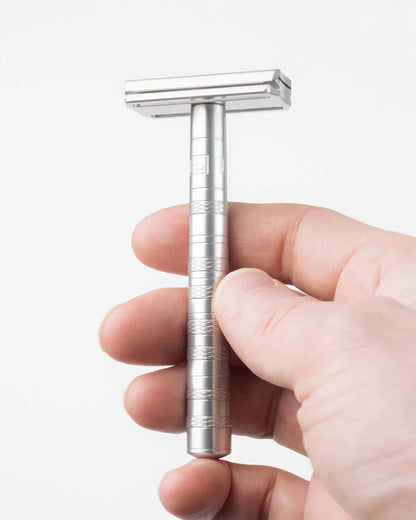 Henson Medium AL13 V2 - Double Edge Safety Razor - Aircraft Silver - Shaving Time