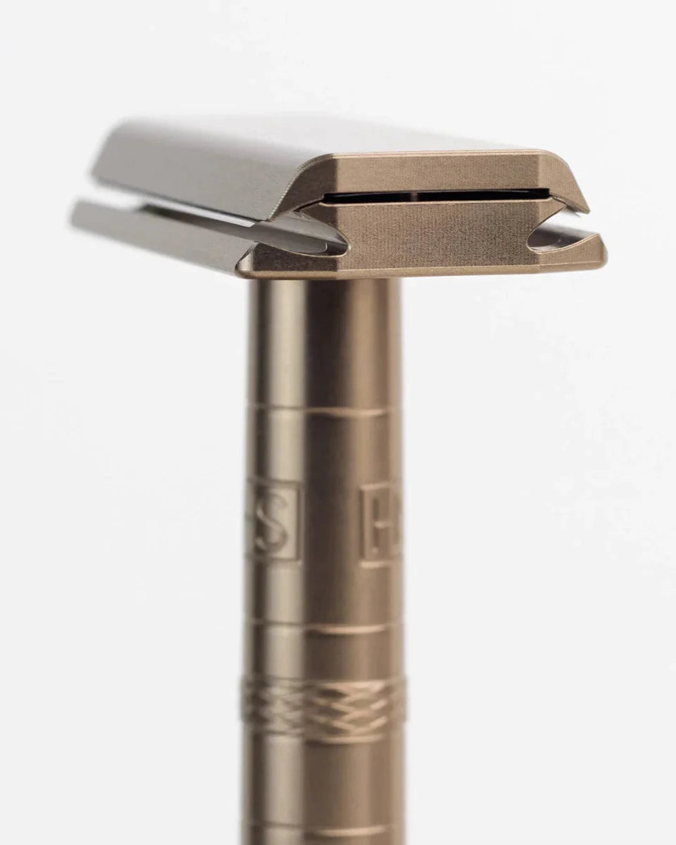 Henson Medium AL13 V2 - Double Edge Safety Razor - Tan ( Bronze) - Shaving Time