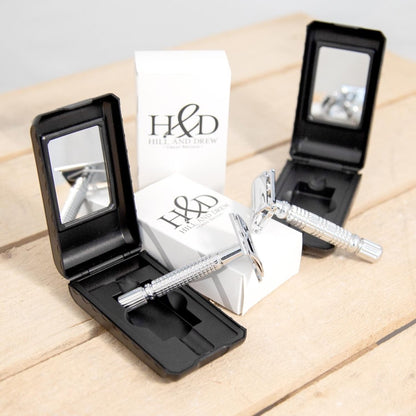 Hill and Drew HDRC42 Three Piece Double Edge Razor and Case - Shaving Time