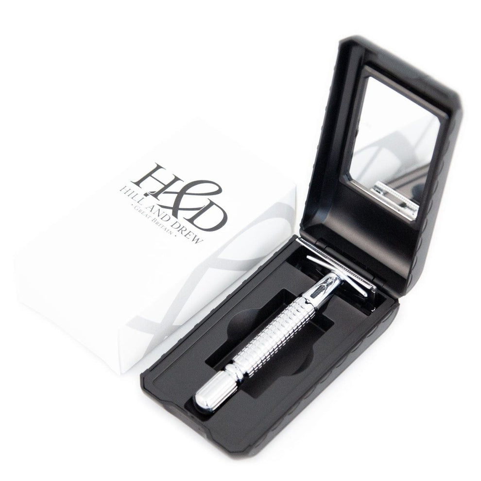 Hill and Drew HDRC42 Three Piece Double Edge Razor and Case - Shaving Time