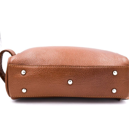 Parker Large Leather Toiletry Bag (Saddle Brown) - Shaving Time