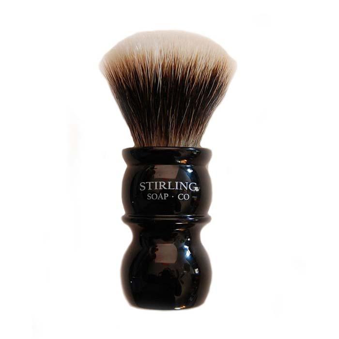 Stirling Black Finest Badger Brush - 24mm Fan Knot - Shaving Time