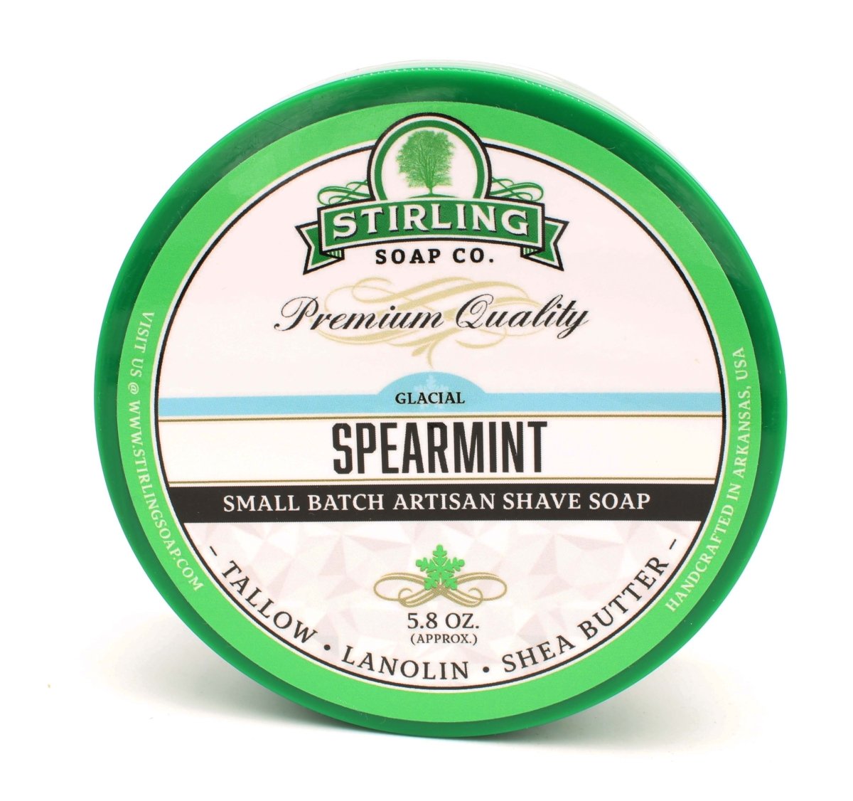 Stirling Glacial Spearmint Shaving Soap 164g (5.8oz) - Shaving Time