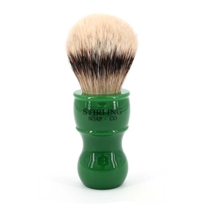 Stirling Soap Co Stirling Shaving Brush Stirling High Mountain White Badger Shave Brush (24mm x 53mm) Green
