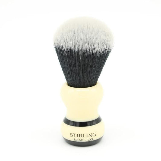 Stirling Synthetic 2 Band Brush Black Stripe (24mm X 56mm) - Shaving Time